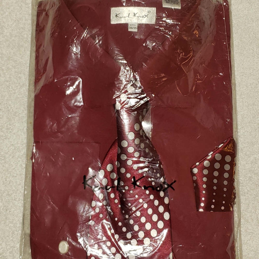 Shirt and Tie combination Burgundy
